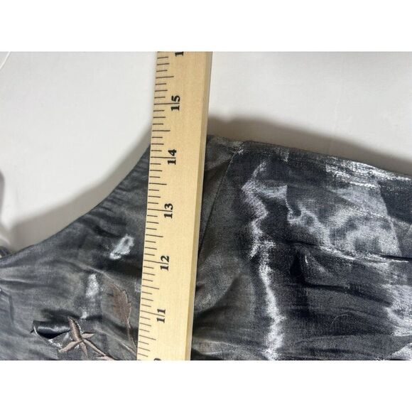 Vtg Y2k Maxi Gown Dress Sz 00 Rose PROM Black Metallic Silver Wedding Whimsygoth - Picture 8 of 9